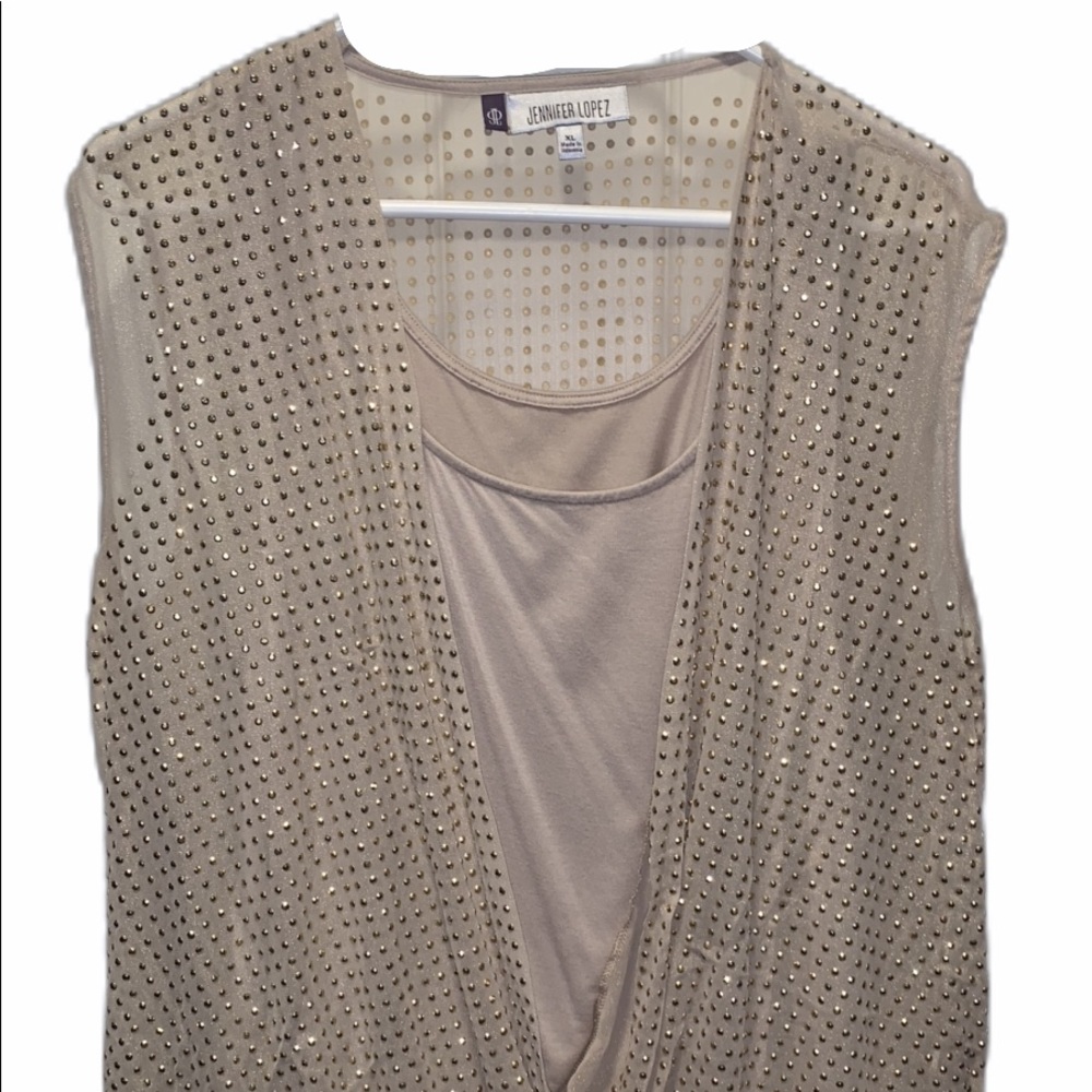 Jennifer Lopez Dress Tank with Faux Wrap Shell